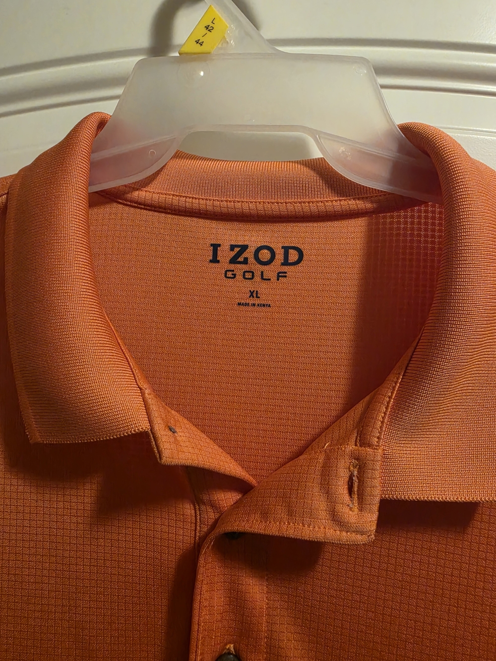 IZOD Golf Mens Orange Polo Shirt - Picture 2 of 3